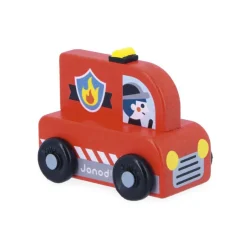 Janod Wooden Toy Vehicle, Fire Truck