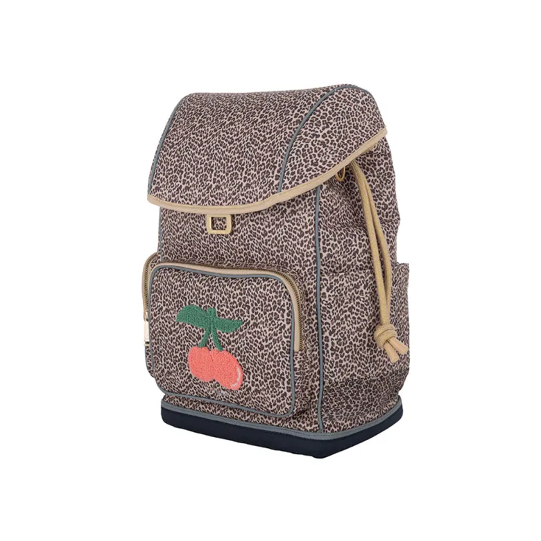 Jeune Premier Ergonomic Backpack, Leopard Cherry - For Ages 6-10