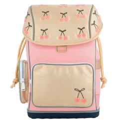 Jeune Premier Ergonomic Backpack, Cherry Pompon - For Ages 6-10