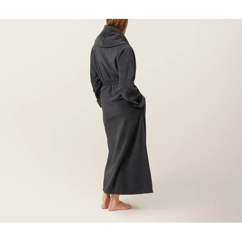 Karmameju Fleece Bathrobe, Dark Gray - Sizes XS-L