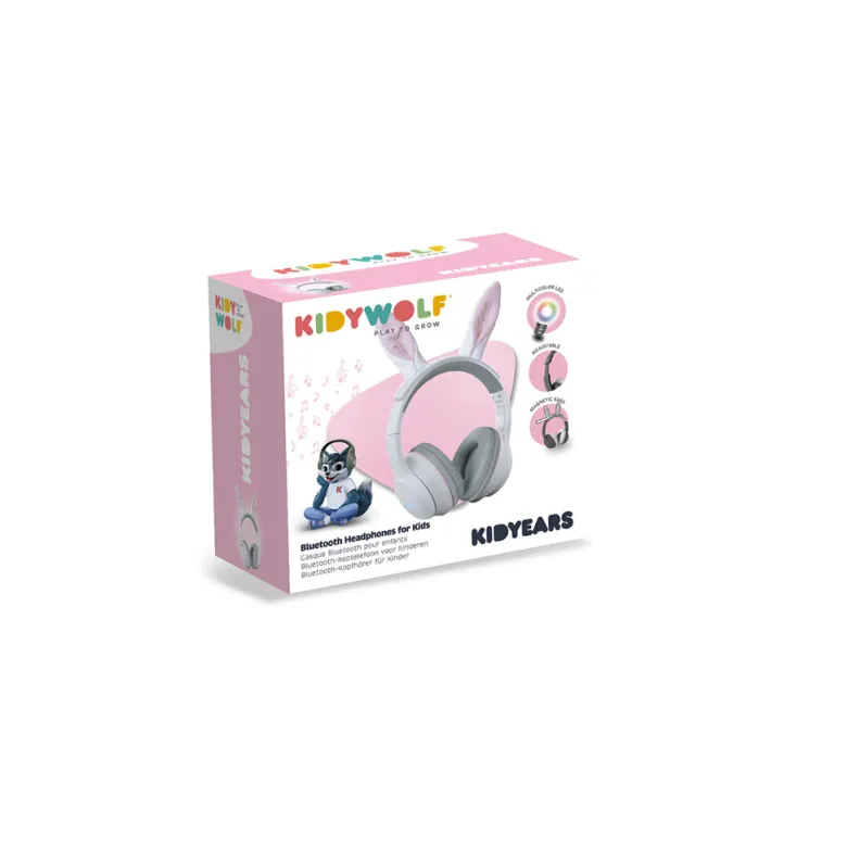 Kidyears Bluetooth Headphones with Magnetic Animal Ears - Rabbit