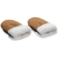 KongWalther Stroller Mittens, Østerbro Mittens - Brown Faux Suede