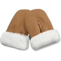 KongWalther Stroller Mittens, Østerbro Mittens - Brown Faux Suede