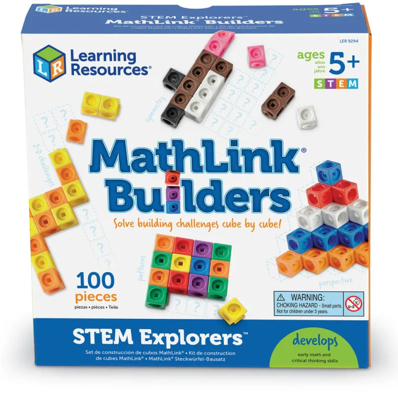 Learning Resources MathLink® Builders - Activity Set with Building Challenges