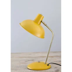 Leitmotiv Hood Table Lamp in Metal, Matte Curry Yellow Finish