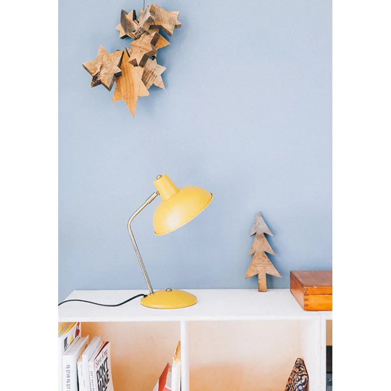 Leitmotiv Hood Table Lamp in Metal, Matte Curry Yellow Finish