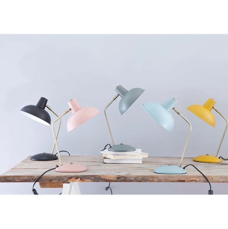 Leitmotiv Hood Table Lamp in Metal, Matte Curry Yellow Finish