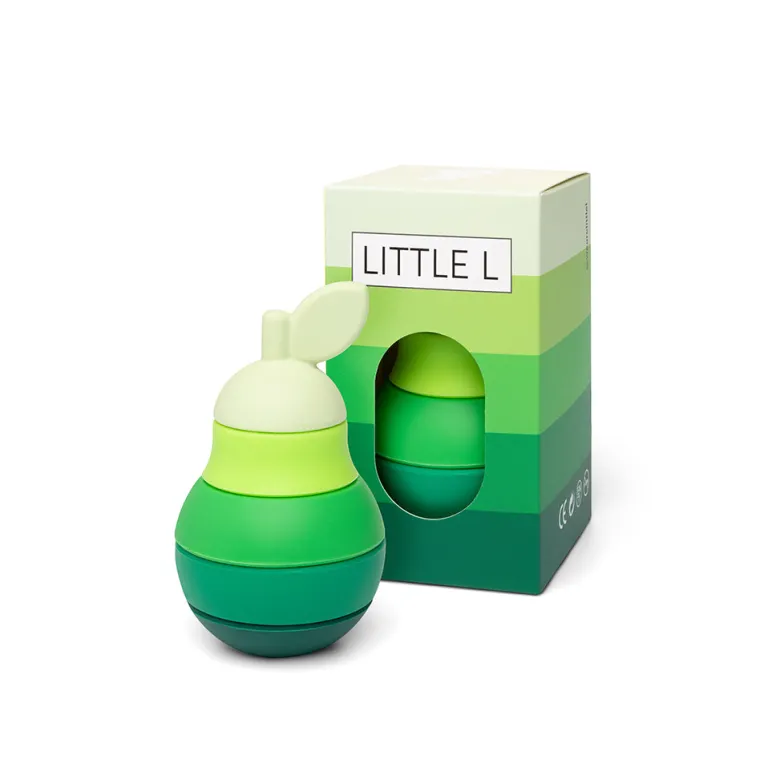 Little L, Baby Toy, Stacking Pear - Shades of Green