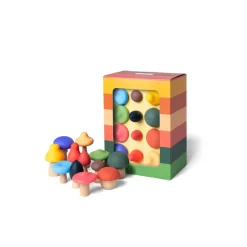 Little L, Colorful Wooden and Silicone Mushrooms for Babies