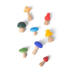 Little L, Colorful Wooden and Silicone Mushrooms for Babies
