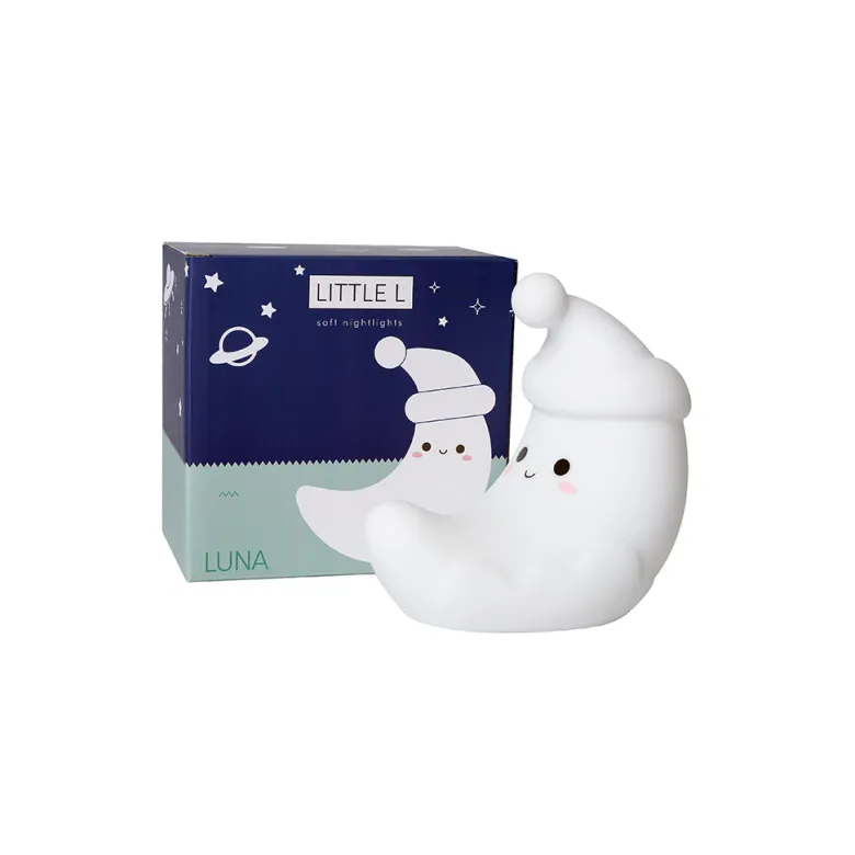 Little L. LED Night Light with Remote Control and Multiple Light Settings - Luna Moon