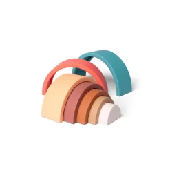 Little L, Silicone Baby Toy, Rainbow - Brown and Greenish Shades