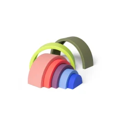 Little L Silicone Baby Toy, Rainbow - Shades of Green, Pink, and Blue