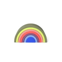 Little L Silicone Baby Toy, Rainbow - Shades of Green, Pink, and Blue