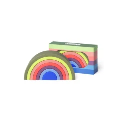 Little L Silicone Baby Toy, Rainbow - Shades of Green, Pink, and Blue