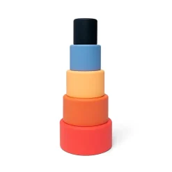Little L Silicone Baby Toy, Stacking Bowls - Shades of Orange and Blue