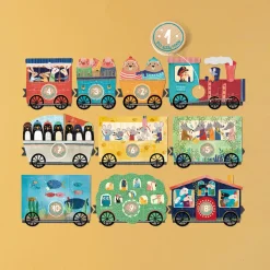 Londji Puzzle, My Little Train, Set of 10 Puzzles with 3 Pieces Each