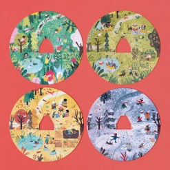 Londji Puzzle, Round, A Home for Nature, Set of 4 Puzzles with 10 Pieces Each