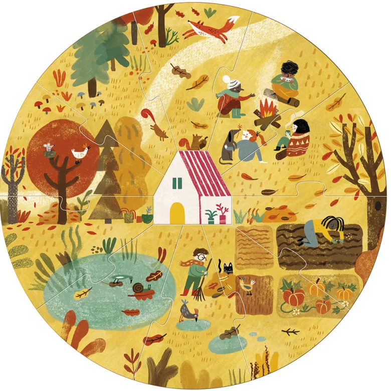 Londji Puzzle, Round, A Home for Nature, Set of 4 Puzzles with 10 Pieces Each