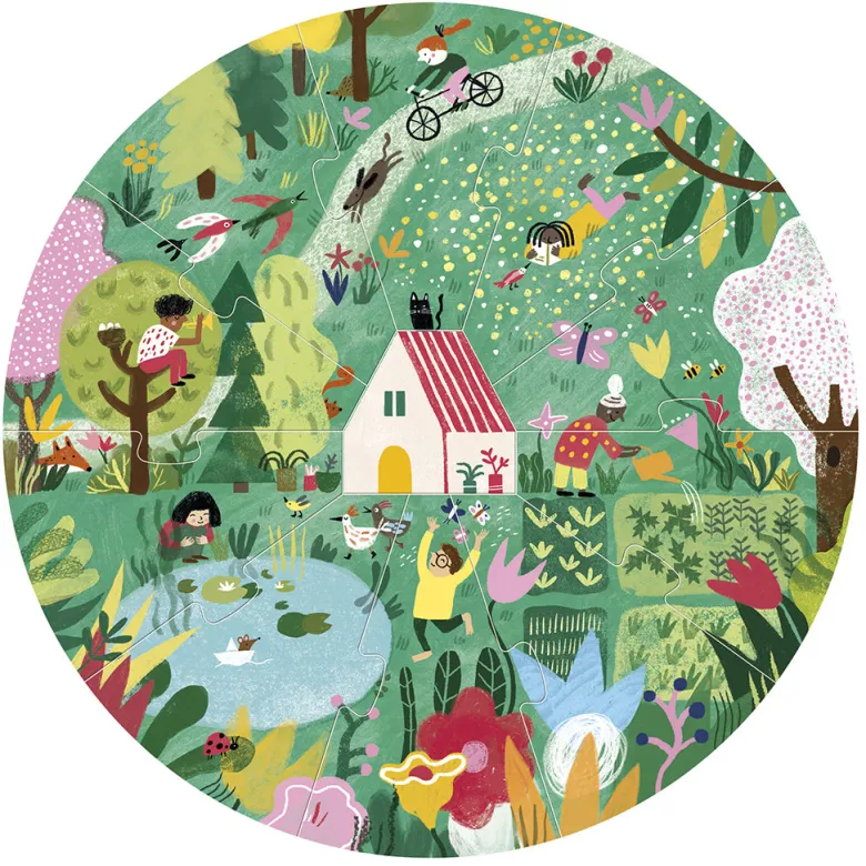 Londji Puzzle, Round, A Home for Nature, Set of 4 Puzzles with 10 Pieces Each