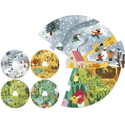 Londji Puzzle, Round, A Home for Nature, Set of 4 Puzzles with 10 Pieces Each