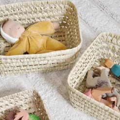 Lubilu Basket of Palm Leaves, L34 - 34 x 25 x 12 cm
