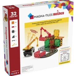 Magna-Tiles Builder, Magnetic Building Set with 32 Pieces