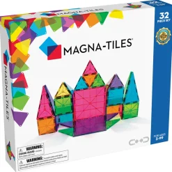 Magna-Tiles Clear Colors, Magnetic Building Set with 32 Pieces
