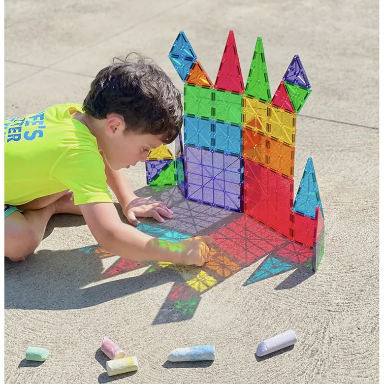 Magna-Tiles Clear Colors, Magnetic Building Set with 32 Pieces