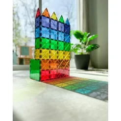 Magna-Tiles Clear Colors, Magnetic Building Set with 100 Pieces