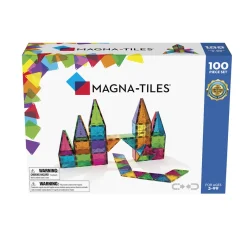Magna-Tiles Clear Colors, Magnetic Building Set with 100 Pieces