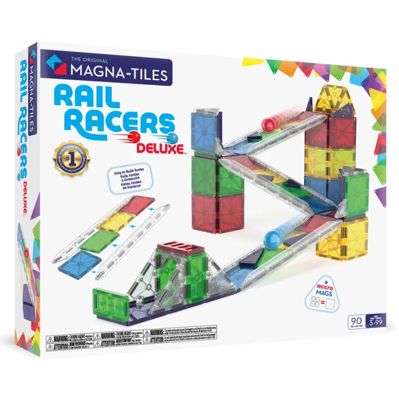 Magna-Tiles Magnetic Building Set, Rail Racer - Pieces
