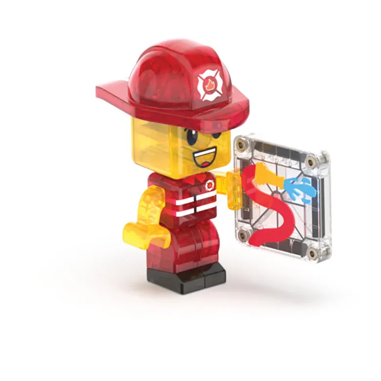 Magna-Tiles Magnetic Building Set, Fire Station with Lights and Sounds - 50 Pieces