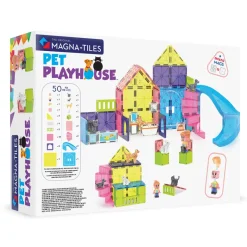 Magna-Tiles Magnetic Building Set, Pet Playland - 50 Pieces