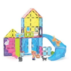 Magna-Tiles Magnetic Building Set, Pet Playland - 50 Pieces