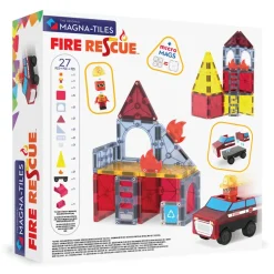 Magna-Tiles Magnetic Building Set, Fire and Rescue Station - 27 Pieces