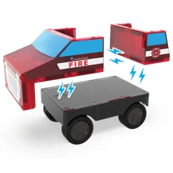 Magna-Tiles Magnetic Building Set, Fire and Rescue Station - 27 Pieces