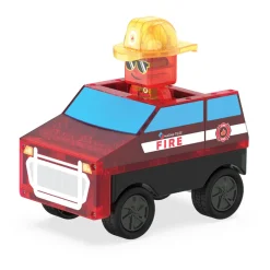 Magna-Tiles Magnetic Building Set, Fire and Rescue Station - 27 Pieces