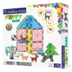 Magna-Tiles Magnetic Construction Set, Dog Daycare – 27 Pieces