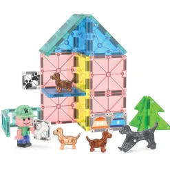 Magna-Tiles Magnetic Construction Set, Dog Daycare – 27 Pieces