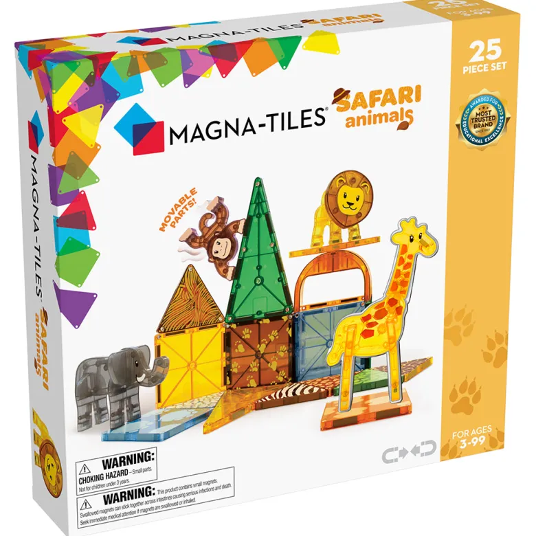 Magna-Tiles Safari Animals, Magnetic Building Set with 25 Pieces