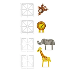 Magna-Tiles Safari Animals, Magnetic Building Set with 25 Pieces