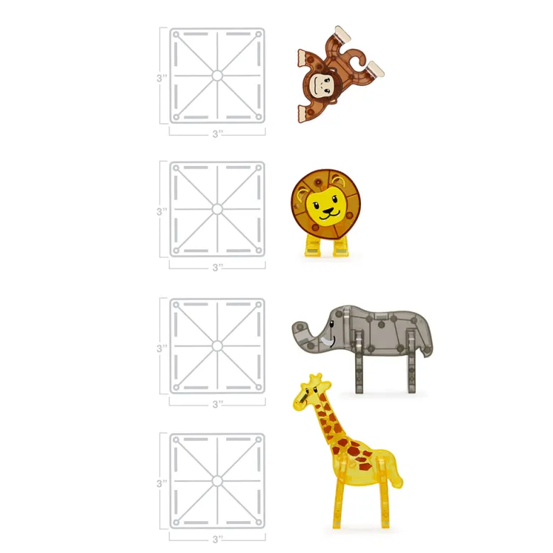 Magna-Tiles Safari Animals, Magnetic Building Set with 25 Pieces