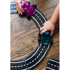 Magna-Tiles XTRAS Set with Roadway Pieces, Magnetic Building Set - 12 Pieces