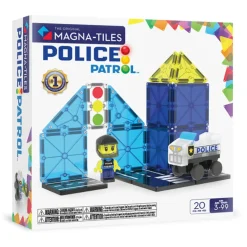 Magna-times Magnetic Building Set, Police Patrol - 20 Pieces