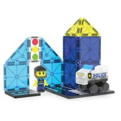 Magna-times Magnetic Building Set, Police Patrol - 20 Pieces