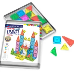 Magna-times Magnetic Building Set, microMAGS Deluxe Travel Set in Box - 55 Pieces