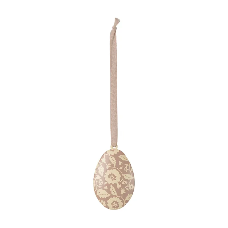 Maileg Easter Decoration, Hanging Ornament – Easter Egg with Flowers – Dark Powder