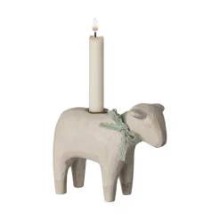 Maileg Wooden Candle Holder, Lamb - Mint