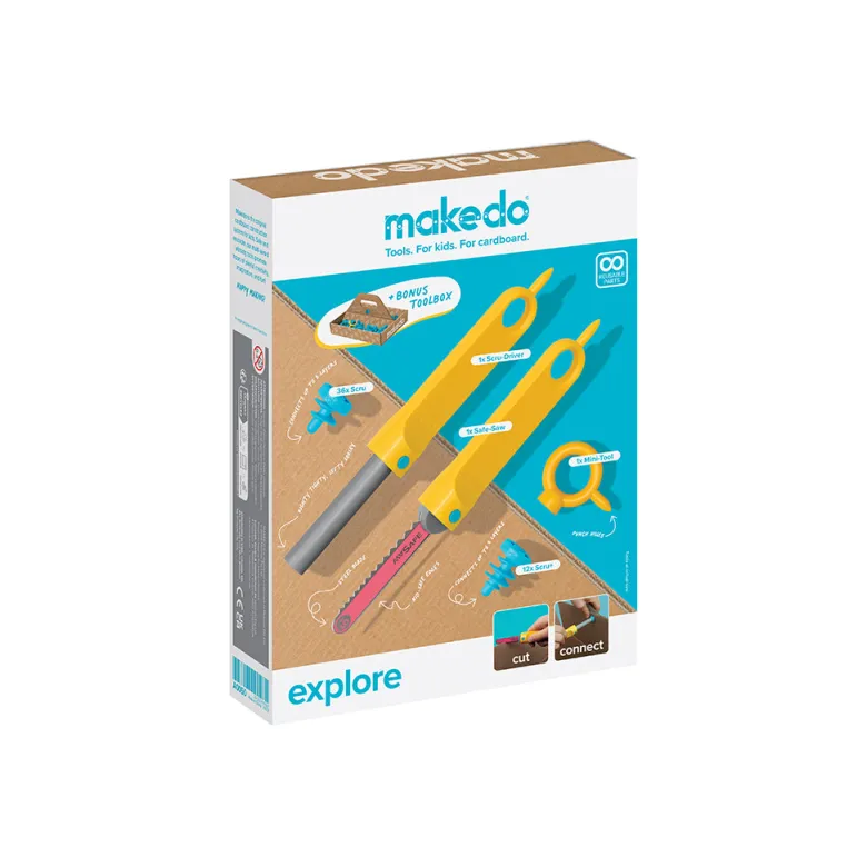 Makedo Explore, Creative Tools and Accessories for DIY Cardboard Projects